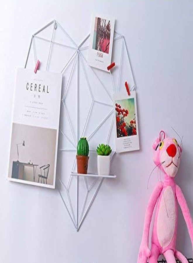 PIKIFY Metal Heart-Shaped Photo Grid Frame for Wall [28 * 28INCH], Accessories-Set of 10clips (White) - Image 1